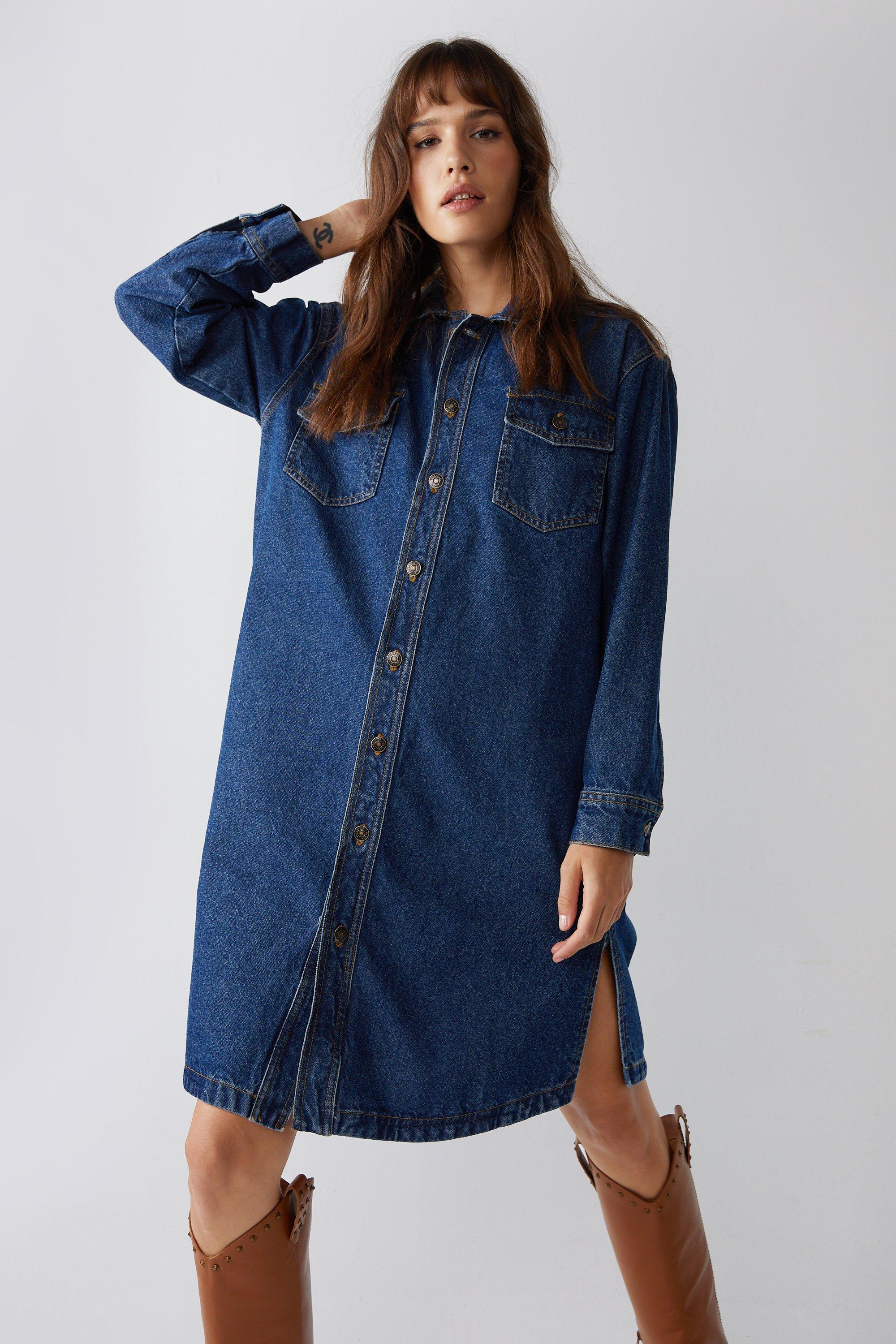 Warehouse long denim store dress